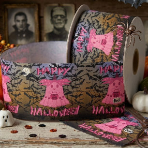 Coquette Roze Geest Gelukkig Halloween Digitale Ku Lint