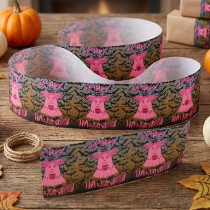 Coquette Roze Geest Gelukkig Halloween Digitale Ku Lint