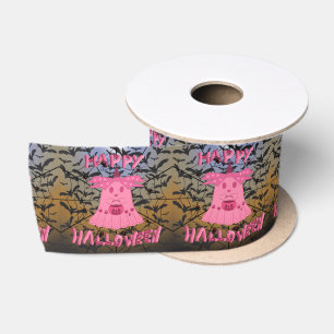 Coquette Roze Geest Gelukkig Halloween Digitale Ku Lint
