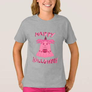 Coquette Roze Geest Gelukkig Halloween Digitale Ku T-shirt