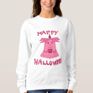 Coquette Roze Geest Gelukkig Halloween Digitale Ku Trui