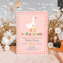 Coquette Roze Gingham Dwaze Gans Baby Shower