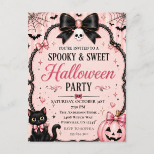 Coquette Roze Halloween Feest Briefkaart
