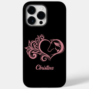 Coquette Roze Hart Paard Meisje Vrouwelijk Elegant Case-Mate iPhone 14 Pro Max Hoesje