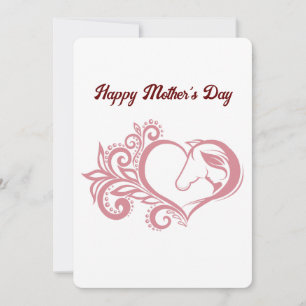 Coquette Roze Hart Paard Meisje Vrouwelijk Elegant Feestdagenkaart