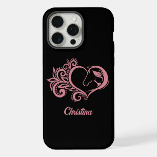 Coquette Roze Hart Paard Meisje Vrouwelijk Elegant iPhone 15 Pro Max Hoesje