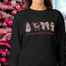Coquette Roze Kerst Iconen Sweatshirt