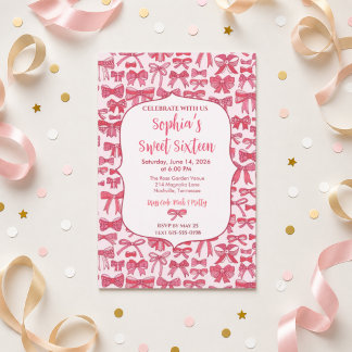 Coquette Roze Lint Uitnodiging