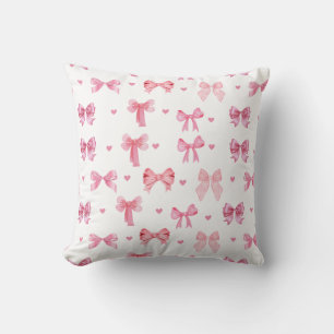 Coquette Roze Patroon Schattige Girly Ribbon Kussen