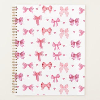 Coquette Roze Patroon Schattige Girly Ribbon Planner