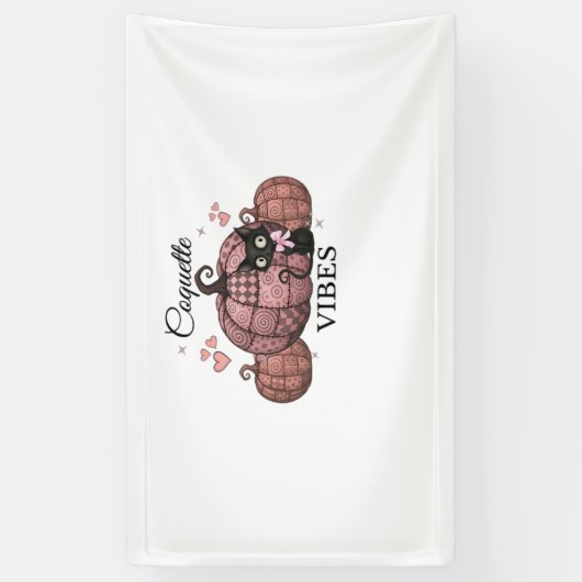 Coquette Roze Pompoen Kat Klassiek T-shirt Spandoek (Verticaal)