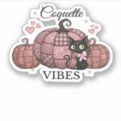 Coquette Roze Pompoen Kat Klassiek T-shirt Sticker (Voorkant)