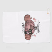 Coquette Roze Pompoen Kat Oversized T-shirt Golfhanddoek (Horizontaal)