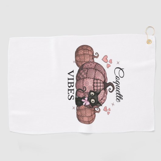 Coquette Roze Pompoen Kat Oversized T-shirt Golfhanddoek (Horizontaal)