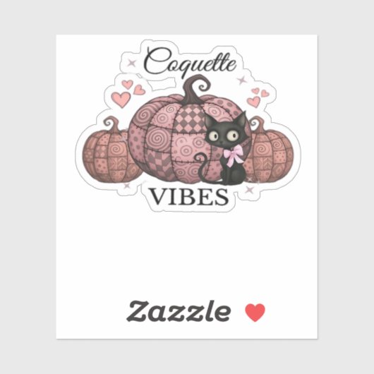 Coquette Roze Pompoen Kat Oversized T-shirt Sticker (Vel)
