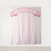 Coquette roze strik achtergrond wandkleed (Voorkant)