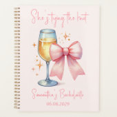 Coquette Roze Strik Bachelorette Feestje  Planner (Voorkant)