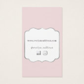 Coquette roze strik bijsluiter visitekaartje (Achterkant)