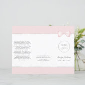 Coquette roze strik brochure (Staand voorkant)