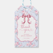 Coquette Roze Strik Bruidsfeest Bedankt Cadeaulabel (Voorkant)