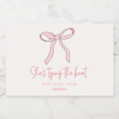 Coquette Roze Strik Bruiloft Feest Favor Sparkling Wijnetiket (Enkel label)