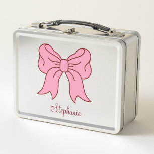 Coquette Roze Strik Custom Naam Schattige Meisje