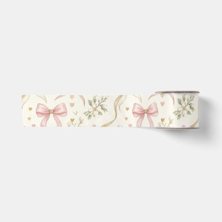Coquette Roze Strik en Vintage Botanische Lint