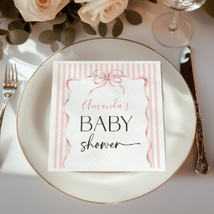 Coquette Roze Strik lint Golf Meisje Baby Borrel Servet