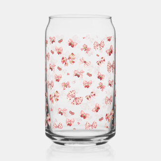 Coquette roze strik met aardbeien Kan Glas