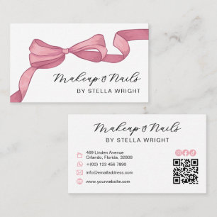 Coquette Roze Strik Mooiste QR Code Visitekaartje