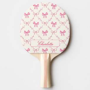 Coquette roze strik tafeltennisbatje
