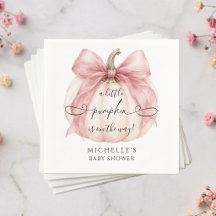 Coquette Roze Strikje Kleine Pompoen Baby Shower