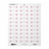 Coquette roze strikken retouradres etiket (Full Sheet)