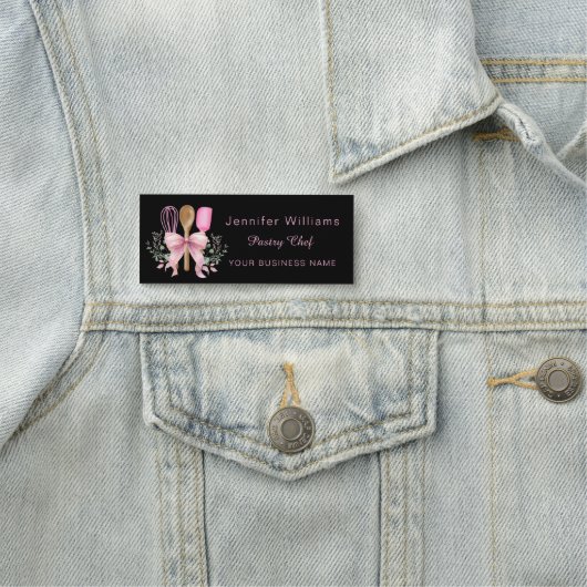 Coquette Roze Utensils Bakkerij Koken Naamplaatje (In situ)