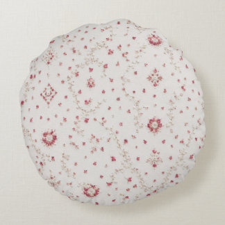 Coquette Roze Vintage Bloem Motief Naadloos Tralie Rond Kussen