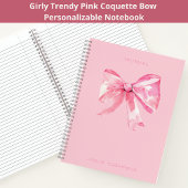 Coquette Roze Waterverf Bow Girly Journal Notitieboek