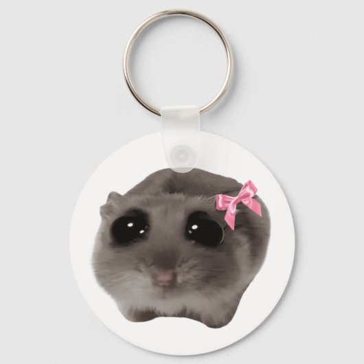 Coquette Sad Hamster Meme Dubbelzijdige Sleutelhan Sleutelhanger (Voorkant)