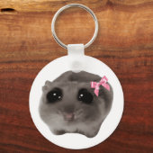 Coquette Sad Hamster Meme Dubbelzijdige Sleutelhan Sleutelhanger (Achterkant)