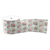 Coquette Sage Gingham & Roze Rozen Grosgrain Lint (Spoel)