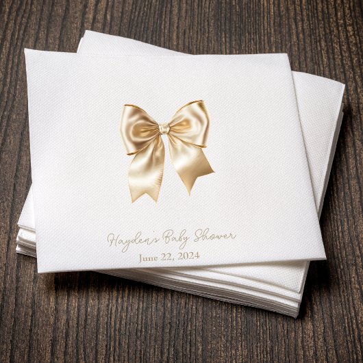 Coquette Satijnen Cream Bow Gepersonaliseerde serv Servet