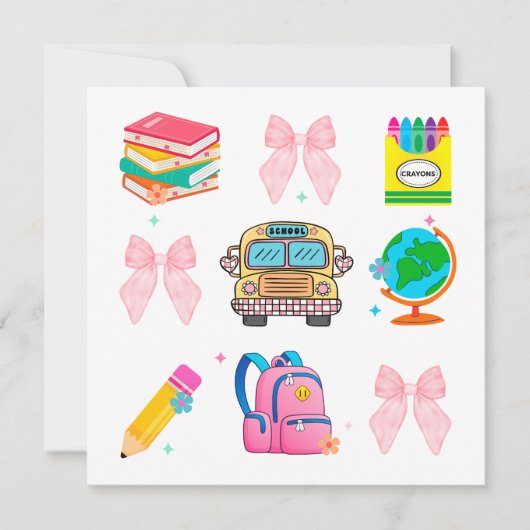 Coquette School ,Terug naar school ,Docent Feestdagenkaart (Voorkant)