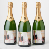 Coquette Script Photo Graduation Bottle Étiquette (Bouteilles)