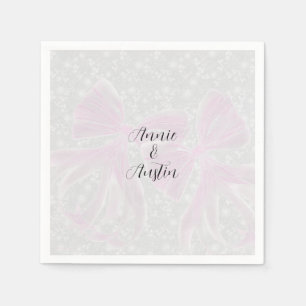 Coquette Sheer Roze linten- Vierkant Servet
