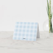 Coquette Silly Goose Blue Gingham Baby Shower Bedankkaart (Achterkant)