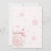 Coquette Snowflake Roze Baby shower Uitnodiging (Achterkant)