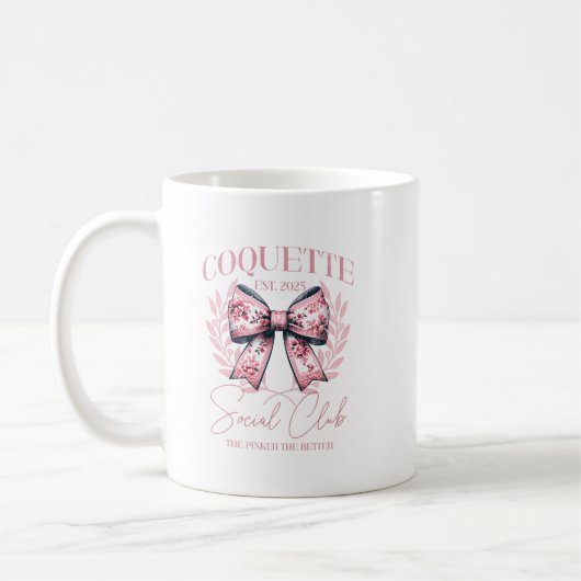 Coquette Social Club Mug - Rose Floral Bow Aesthet (Gauche)
