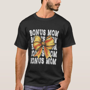 Coquette Softbal BONUS MOM Matching Family Bow T-shirt