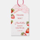 Coquette Strawberry Baby Shower Cadeaulabel (Voorkant)