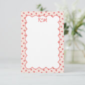 Coquette Strawberry Monogram briefpapier Bedankkaart (Staand voorkant)