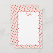 Coquette Strawberry Monogram briefpapier Bedankkaart (Voorkant / Achterkant)